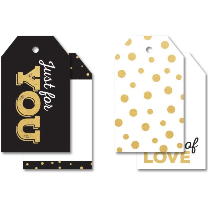 Kaisercraft - A Touch Of Gold Tags W/String 2"X3.25" 12/Pkg