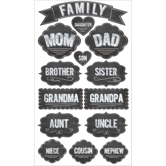 Sticko Chalk Label Stickers Family