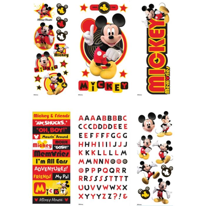 Disney Value Sticker Set - 4 Dimensional & 2 Flat Sheets Mickey
