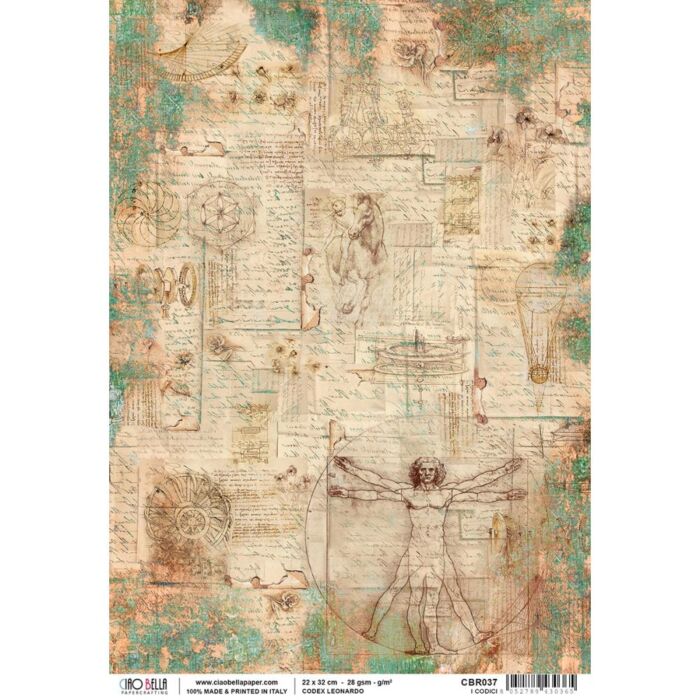 Ciao Bella Piuma Rice Paper Sheet A4 I Codici