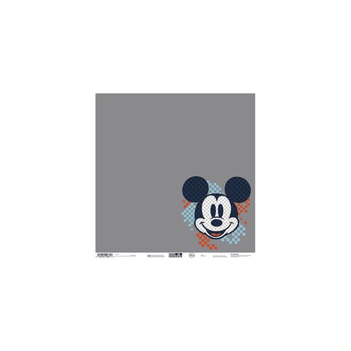 Disney Single-Sided Paper 12"X12" Mickey Gray Grid
