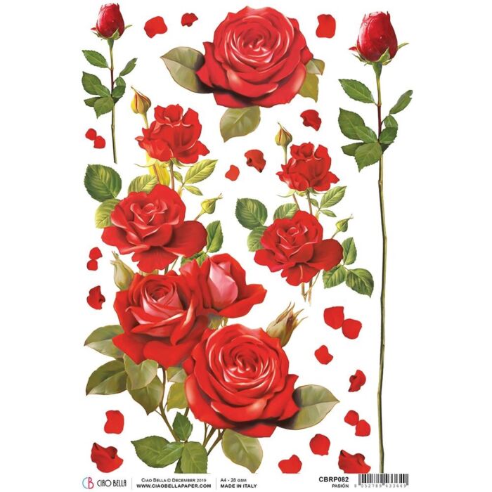 Ciao Bella Rice Paper Sheet A4 Pasion