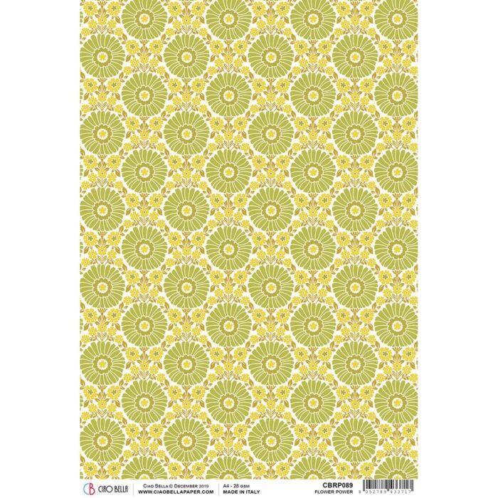 Ciao Bella Rice Paper Sheet A4 Flower Power