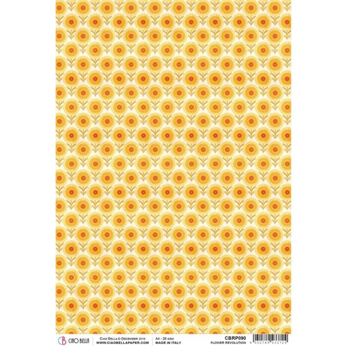Ciao Bella Rice Paper Sheet A4 Flower Revolution