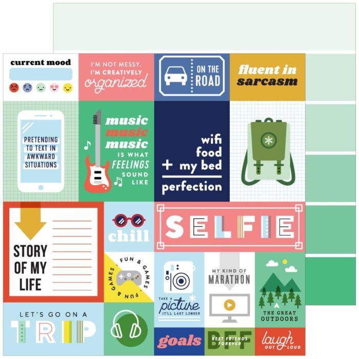 Pinkfresh - Super Cool Double-Sided Cardstock 12"X12" Current Mood