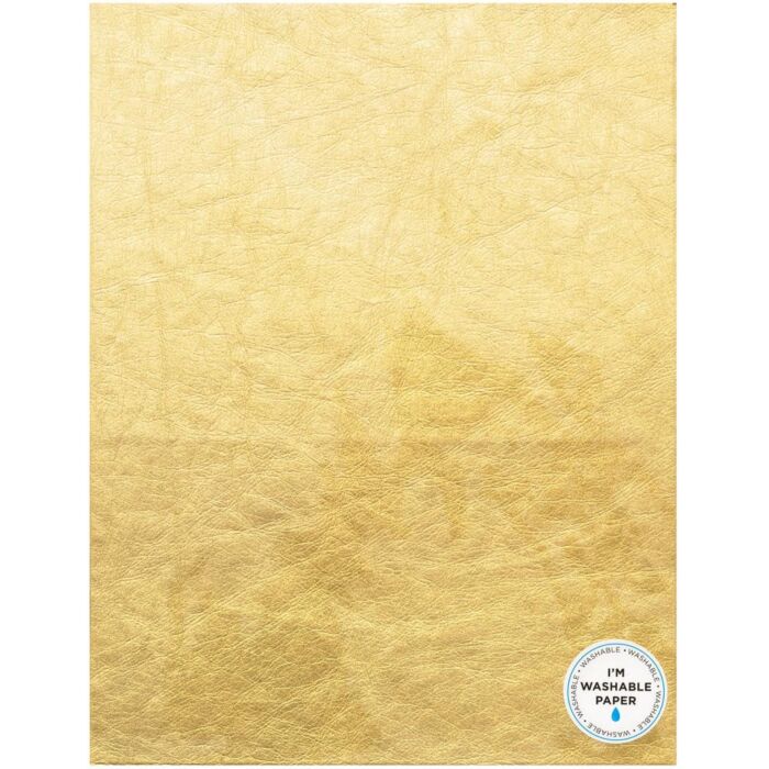 American Crafts Washable Faux Leather Paper 8.5"X11" -Gold