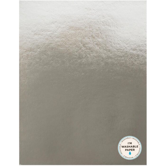 American Crafts Washable Faux Leather Paper 8.5"X11" -Silver