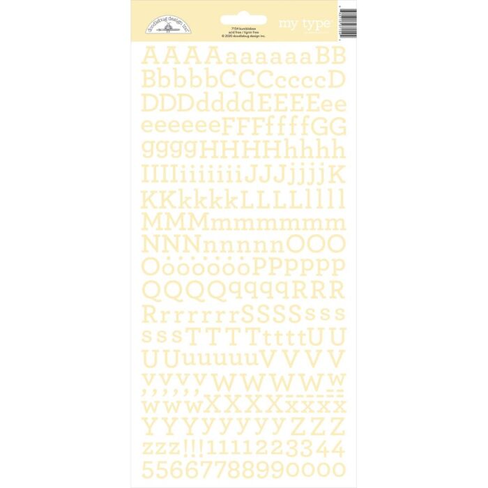 Doodlebug My Type Cardstock Stickers 6"X13"-Bumblebee