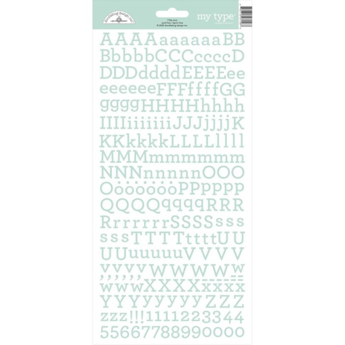 Doodlebug My Type Cardstock Stickers 6"X13"-Mint