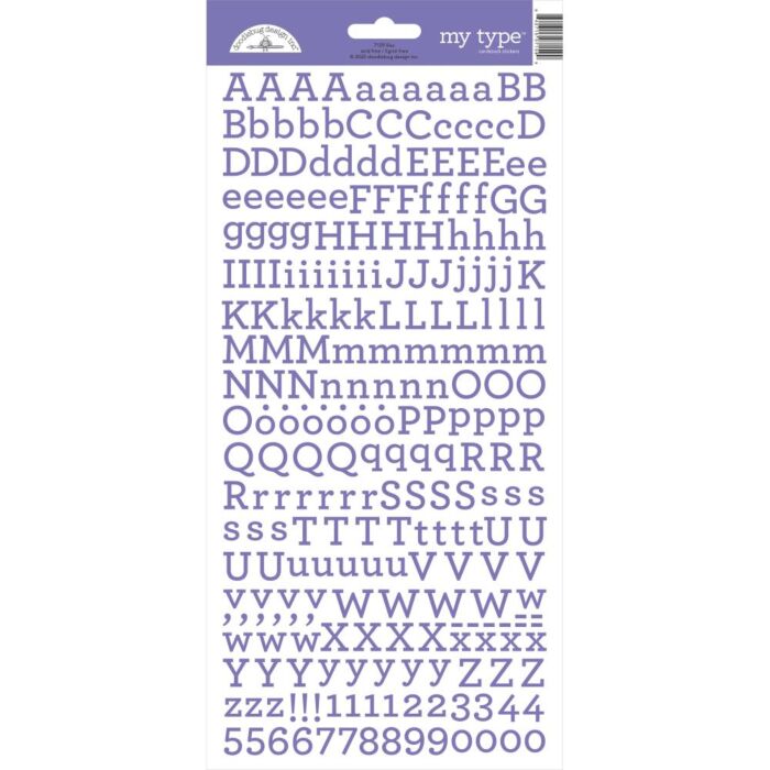 Doodlebug My Type Cardstock Stickers 6"X13"-Lilac