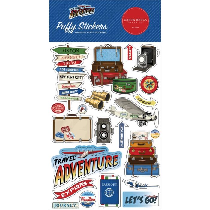 Carta Bella Our Travel Adventure Puffy Stickers