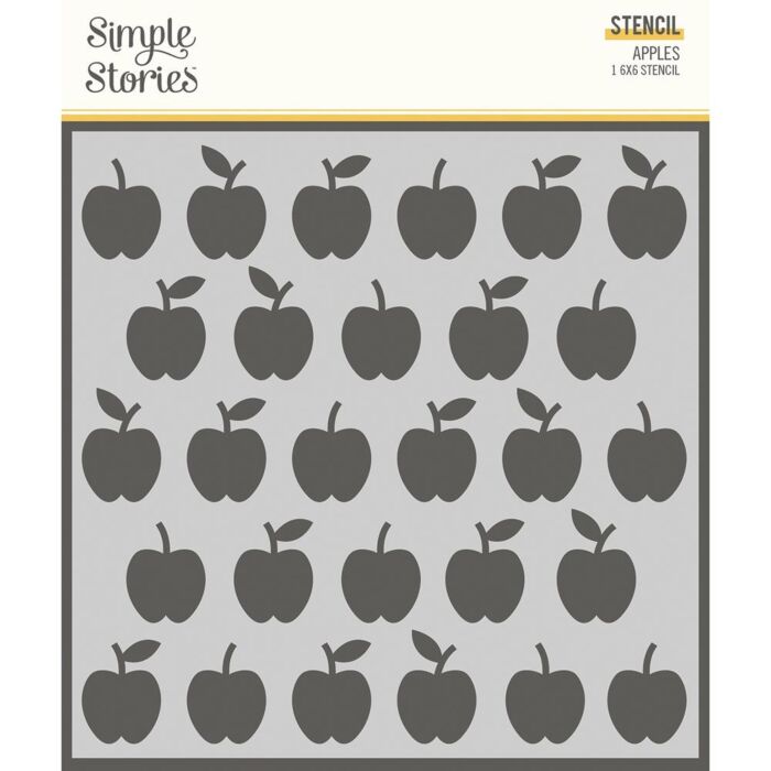 Simple Stories School Life Stencil 6"X6" Apples