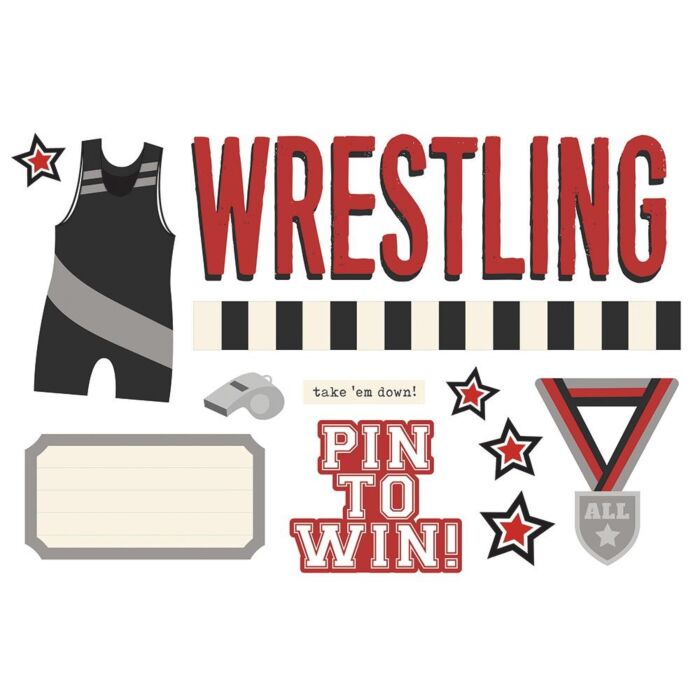 Simple Stories Simple Pages Page Pieces Wrestling