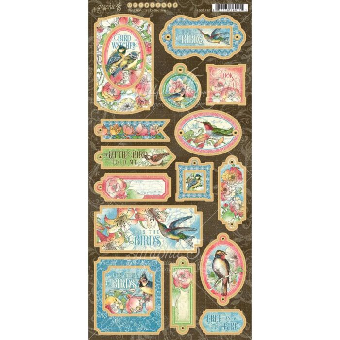 Graphic 45 - Bird Watcher Chipboard Die-Cuts 6"X12" Sheet