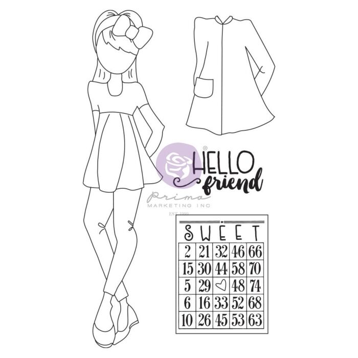Prima Marketing Julie Nutting Mixed Media Cling Rubber Stamp Amberly