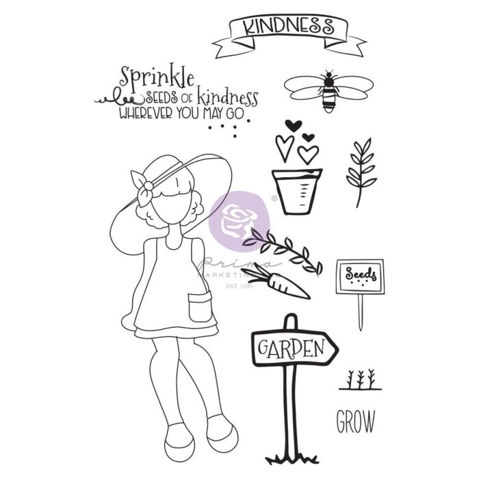 Prima Marketing Julie Nutting Mixed Media Cling Rubber Stamp Meg