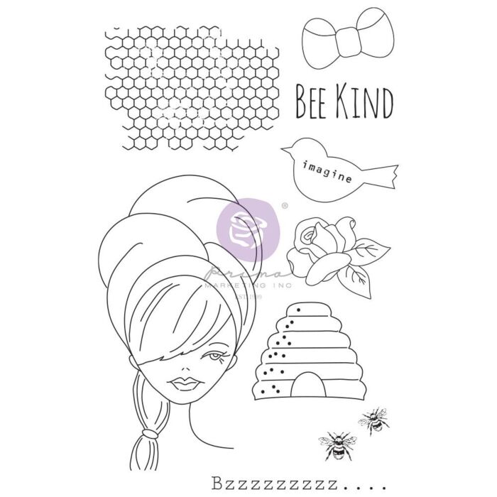 Prima Marketing Julie Nutting Mixed Media Cling Rubber Stamp Miss Bea