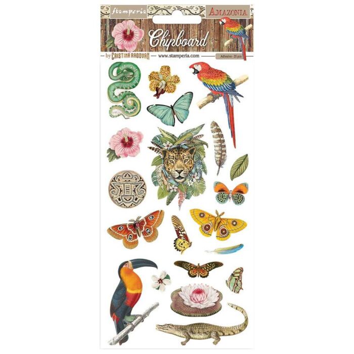Stamperia Adhesive Chipboard 6"X12" Amazonia