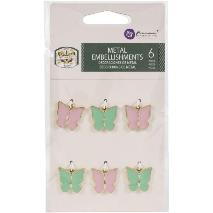 My Sweet By Frank Garcia Enamel Charms 6/Pkg Butterfly