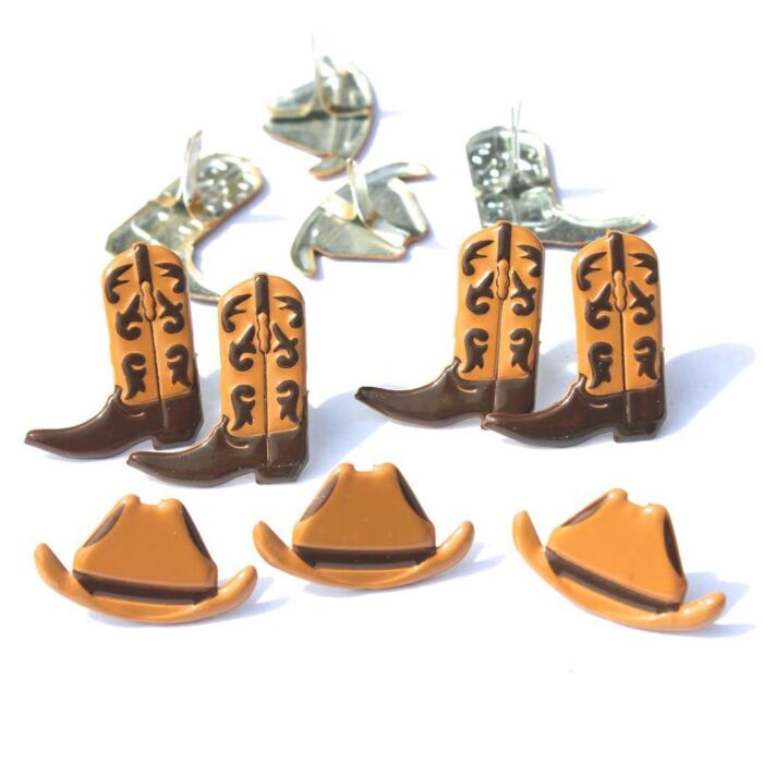 Eyelet Outlet Shape Brads 12/Pkg Cowboy
