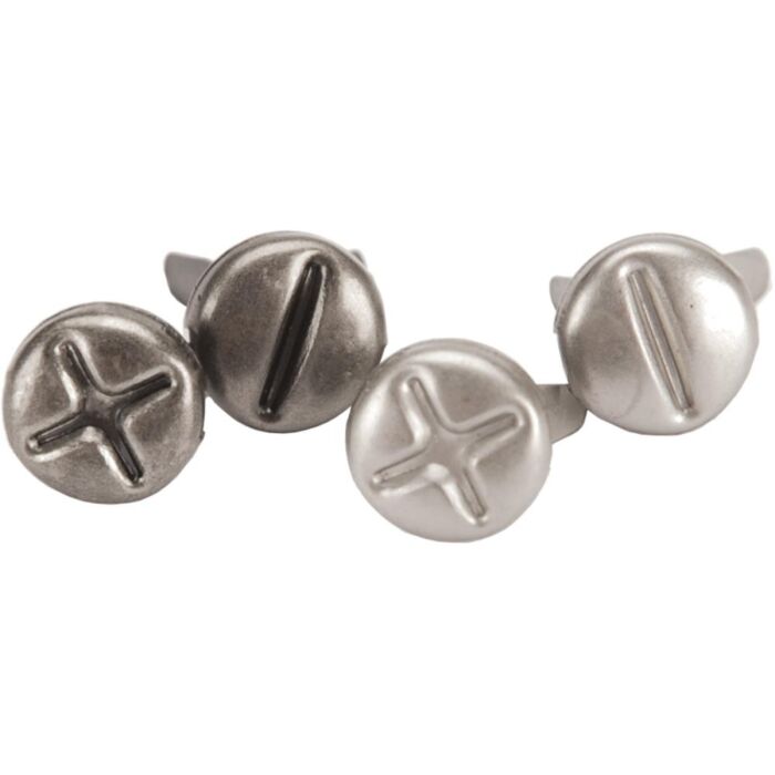 Eyelet Outlet Shape Brads 12/Pkg Screws