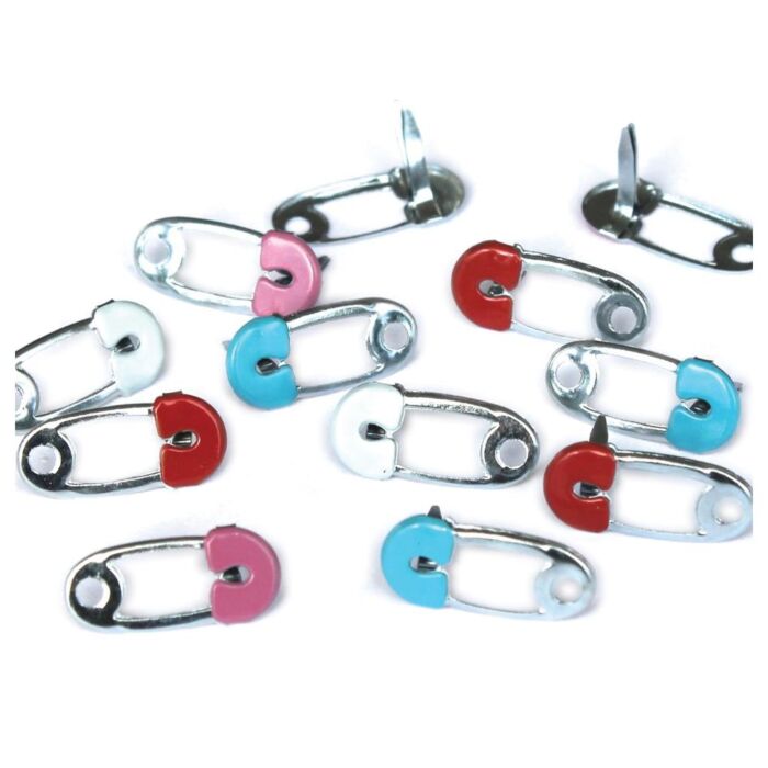 Eyelet Outlet Shape Brads 12/Pkg Safety Pins