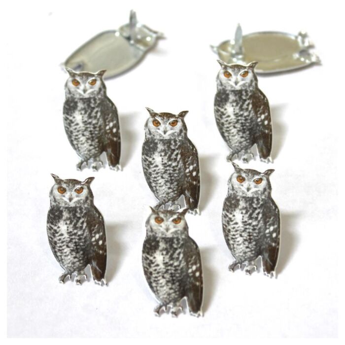 Eyelet Outlet Shape Brads 12/Pkg Sketched Owls