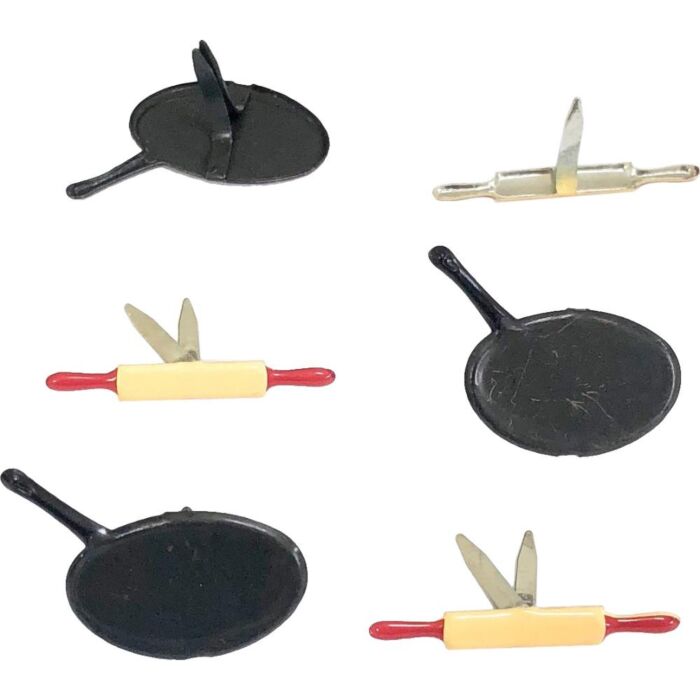 Eyelet Outlet Shape Brads 12/Pkg Pan & Rolling Pin