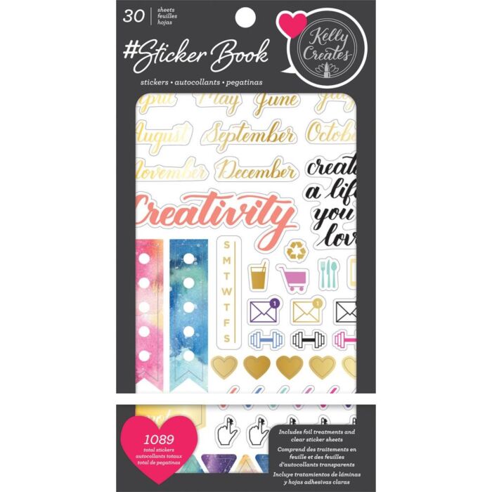 American Crafts Sticker Book 4.75"X8" Kelly Creates W/Gold Foil