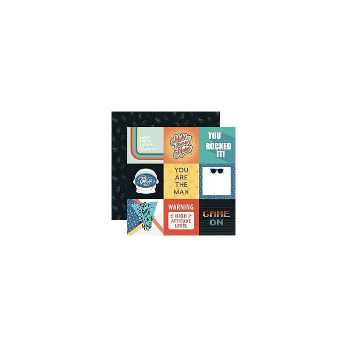 Echo Park - Teen Spirit Boy Double-Sided Cardstock 12"X12" 4"X4" Journaling Cards
