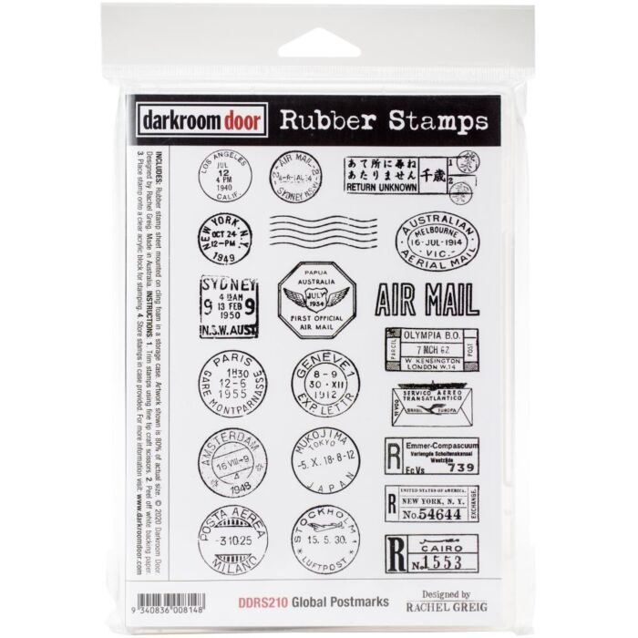 Darkroom Door Cling Stamps 7.3"X5.1" Global Postmarks