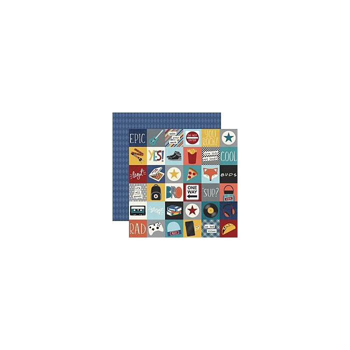 Simple Stories - Bro & Co. Double-Sided Cardstock 12"X12" 2"X2" Elements