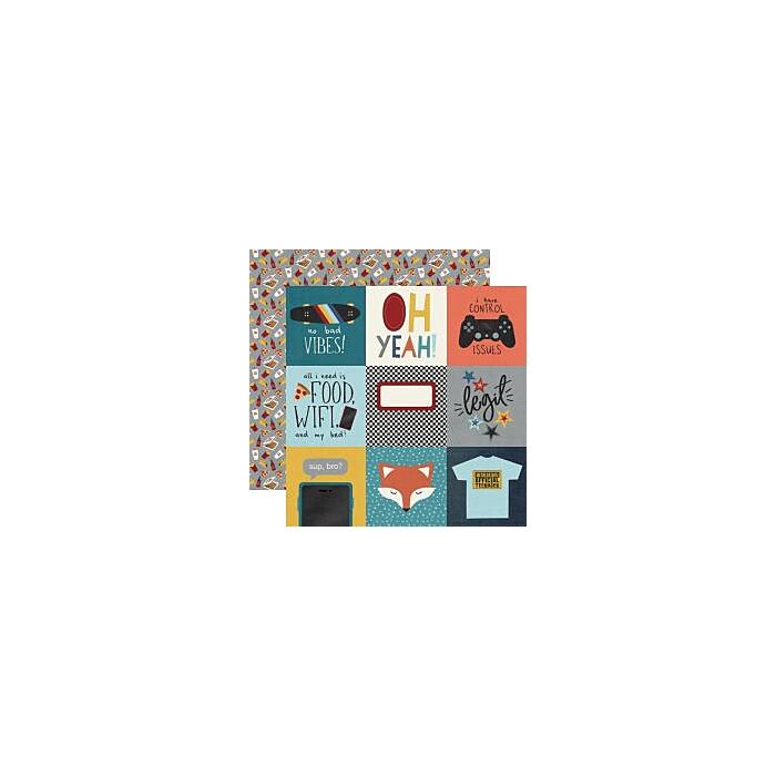Simple Stories - Bro & Co. Double-Sided Cardstock 12"X12" 4"X4" Elements