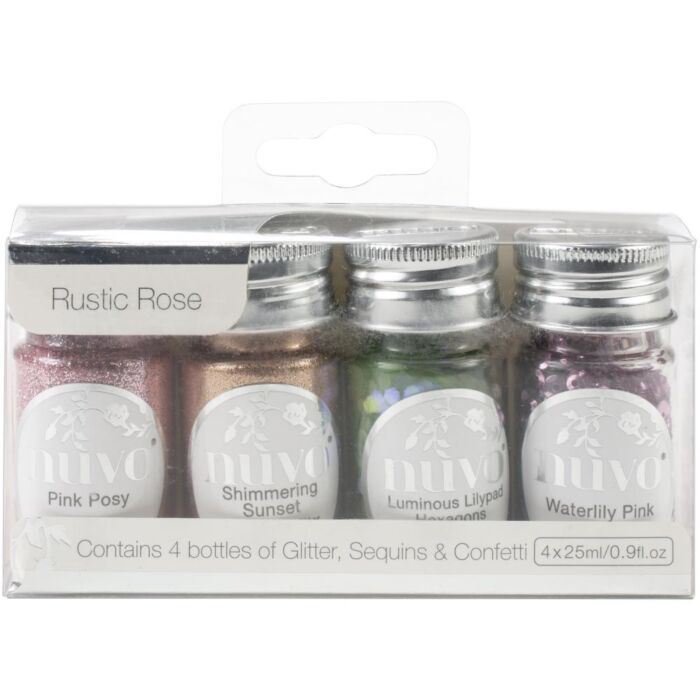 Nuvo Pure Sheen Glitter 4/Pkg Rustic Rose