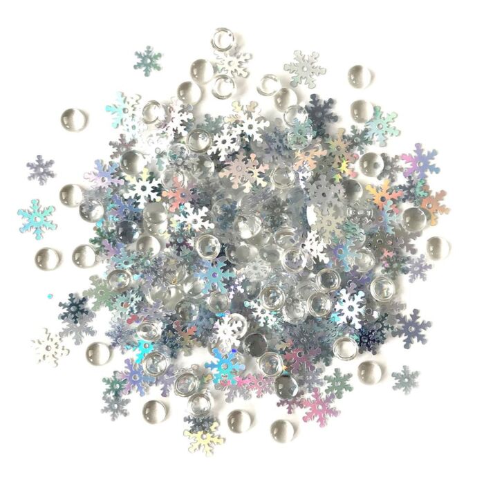 Buttons Galore Shimmerz Embellishments 18g Snow Squall