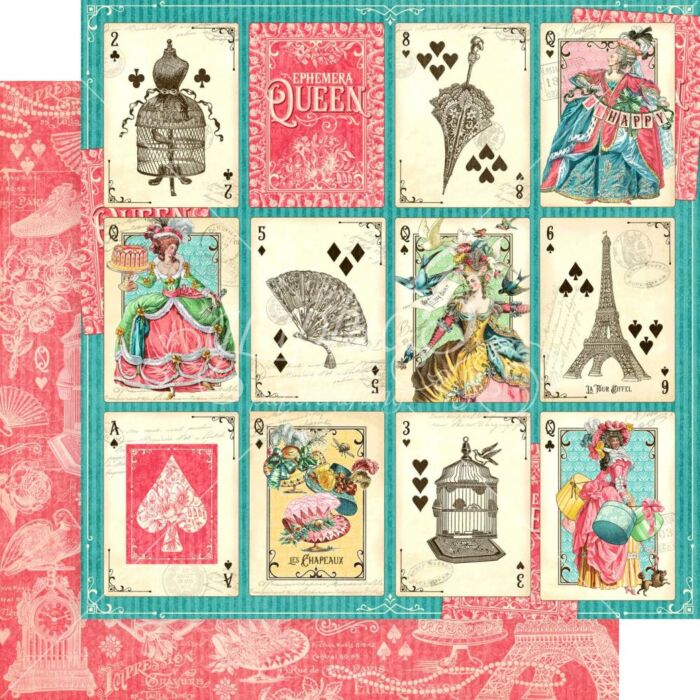 Ephemera Queen Double-Sided Cardstock 12"X12" A Winning Hand