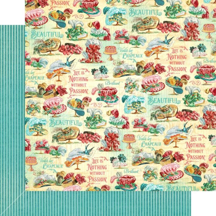 Ephemera Queen Double-Sided Cardstock 12"X12" Les Chapeaux