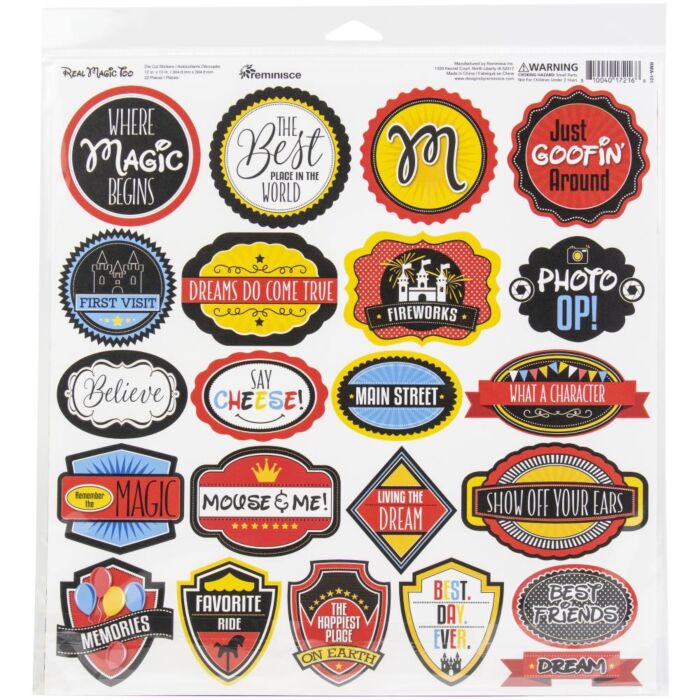 Reminisce Label Cardstock Stickers 12"X12" Real Magic Too