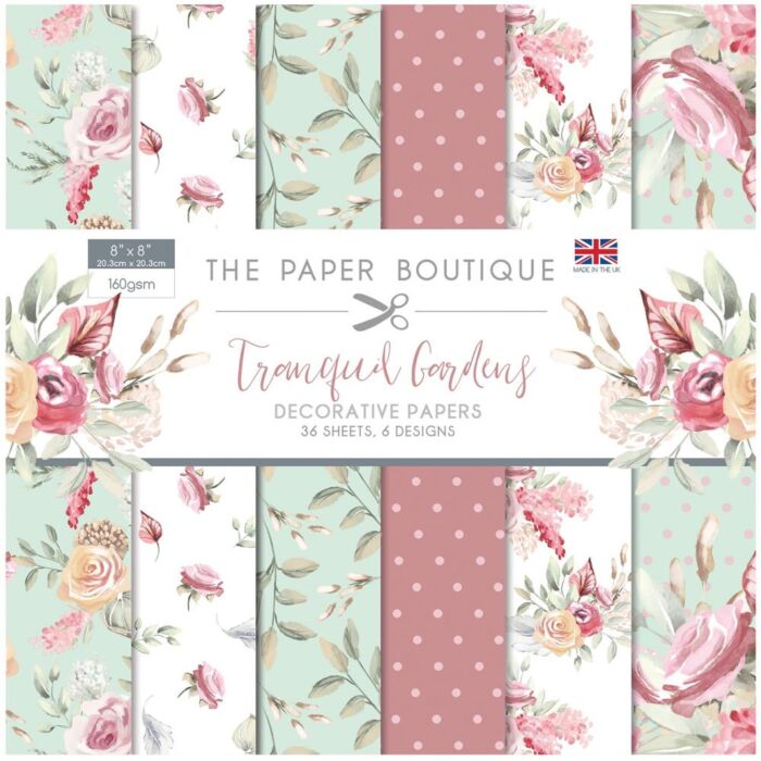 The Paper Boutique Paper Pad 8"X8" 36/Pkg Tranquil Gardens