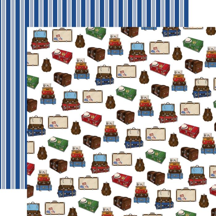 Carta Bella Our Travel Adventure Double-Sided Cardstock 12"X12" Luggage