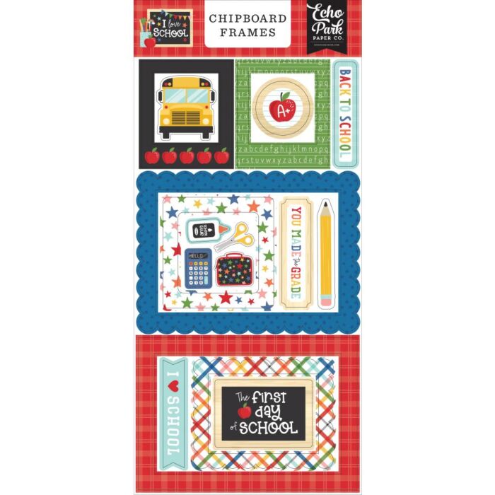 Echo Park - I Love School Chipboard 6"X13" Frames