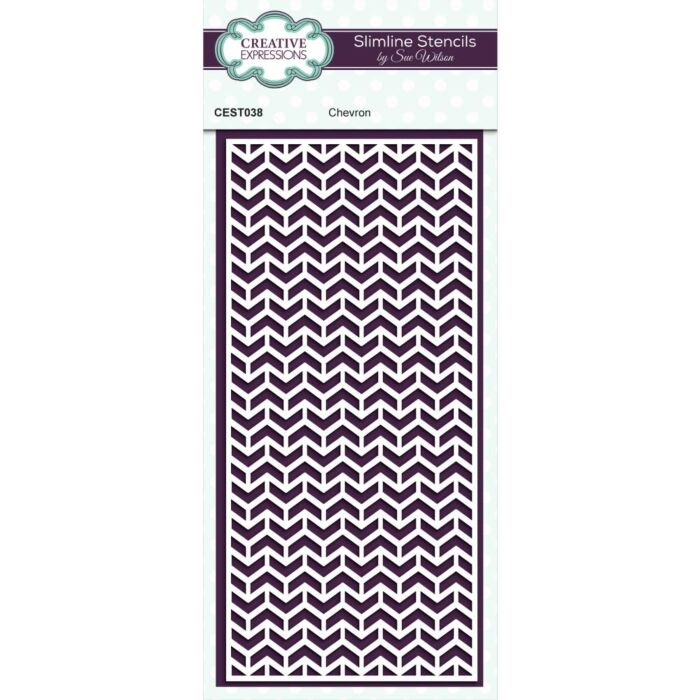 Creative Expressions Slimline Stencil By Sue Wilson Chevron