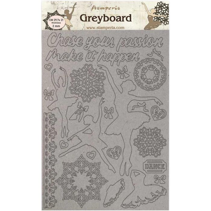 Stamperia Greyboard Cut-Outs A4 2mm Thick Dancer