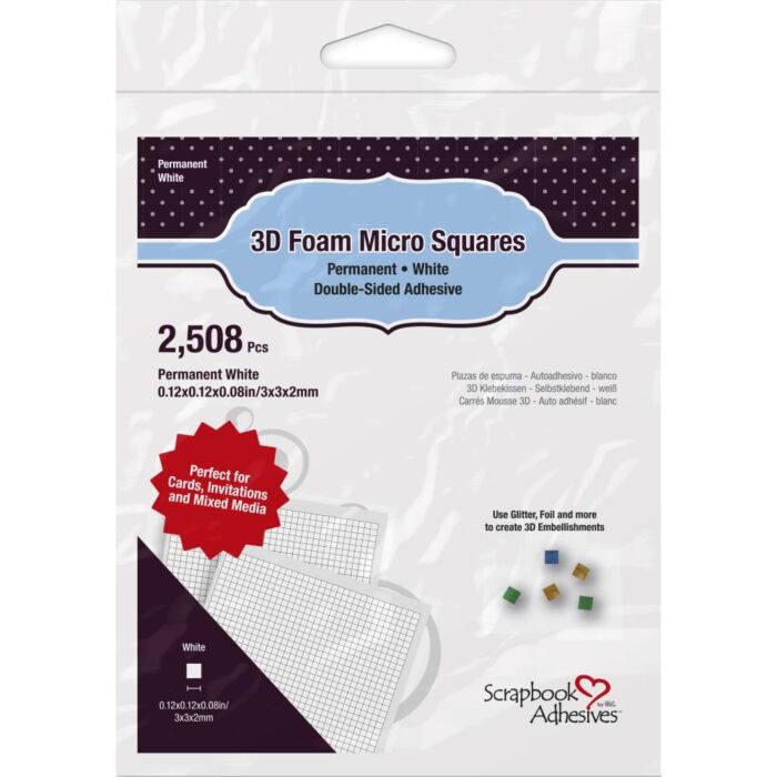 Scrapbook Adhesives 3D Foam Micro Squares 2508/Pkg Permanent