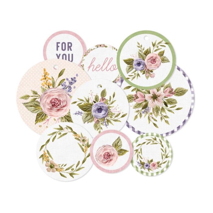 P13 - Stitched With Love Double-Sided Cardstock Tags 9/Pkg #01