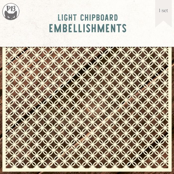 P13 Light Chipboard Decoration Base 6"X6" Circle Link Background Medium