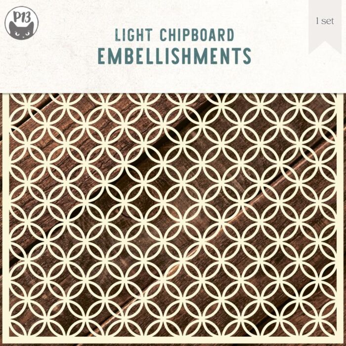 P13 Light Chipboard Decoration Base 6"X6" Circle Link Background Large