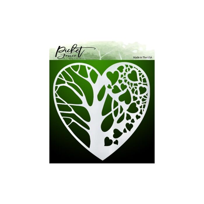 Picket Fence Studios Stencil 6"X6" Tree Of Hearts