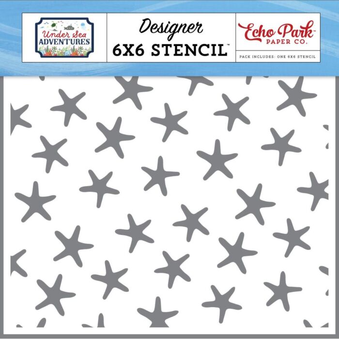 Echo Park Stencil 6"X6" Swimming Starfish
