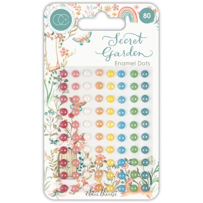 Craft Consortium Adhesive Enamel Dots 80/Pkg Secret Garden